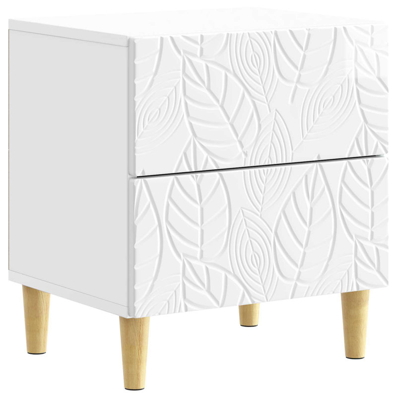 43cm W Composite Bedside Table, High Gloss White