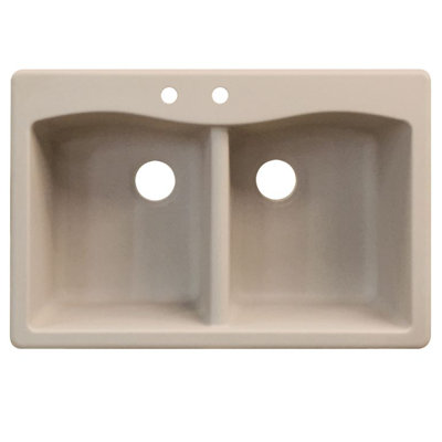 Aversa 33 " L Drop-In Double Bowl Granite Kitchen Sink