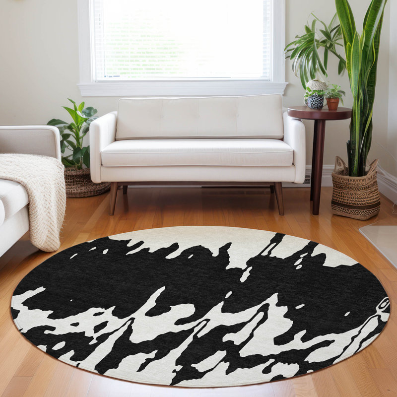  Chayden Area Rug with Non-Slip Backing, Round 8'