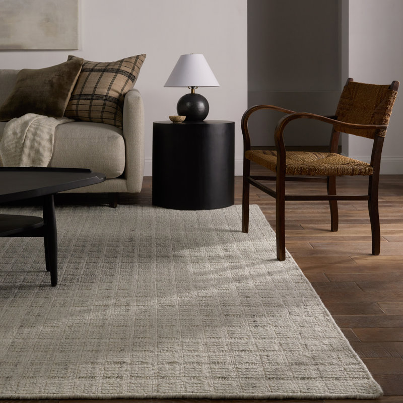 Tapis d'intérieur ivoire fait à la main Kynan, Rectangle de 5 pi x 8 pi