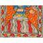 Danseuse de couleur traditionnelle | Peinture Madhubani | Décoration murale