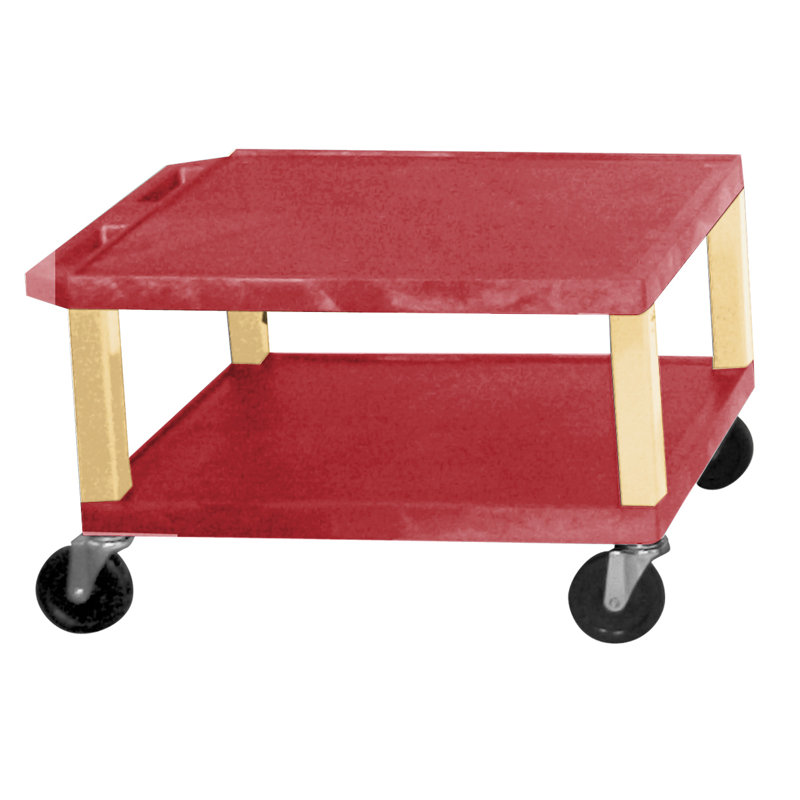 Tuffy 16'' H AV Cart with Wheels, Putty, Red