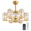 Ventilateur de plafond en cristal 26,8 po à 6 lumières à intensité variable avec lumières DEL et télécommande