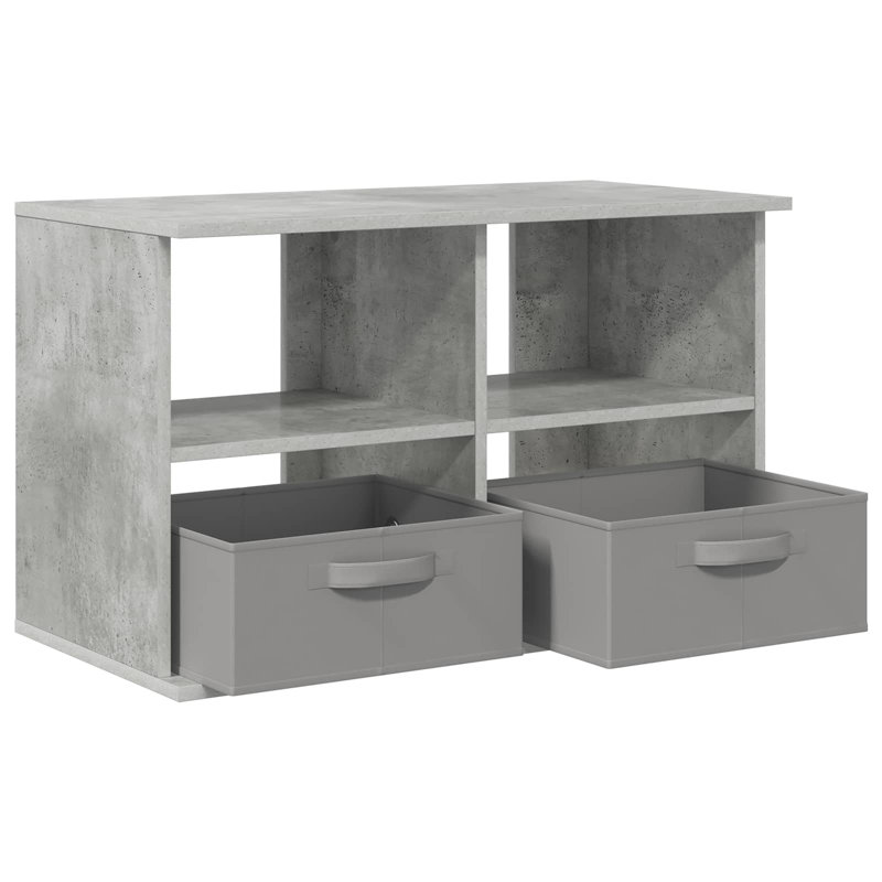 Unfinished TV Stand for TVs up to 32" with Fireplace Included, Concrete Grey