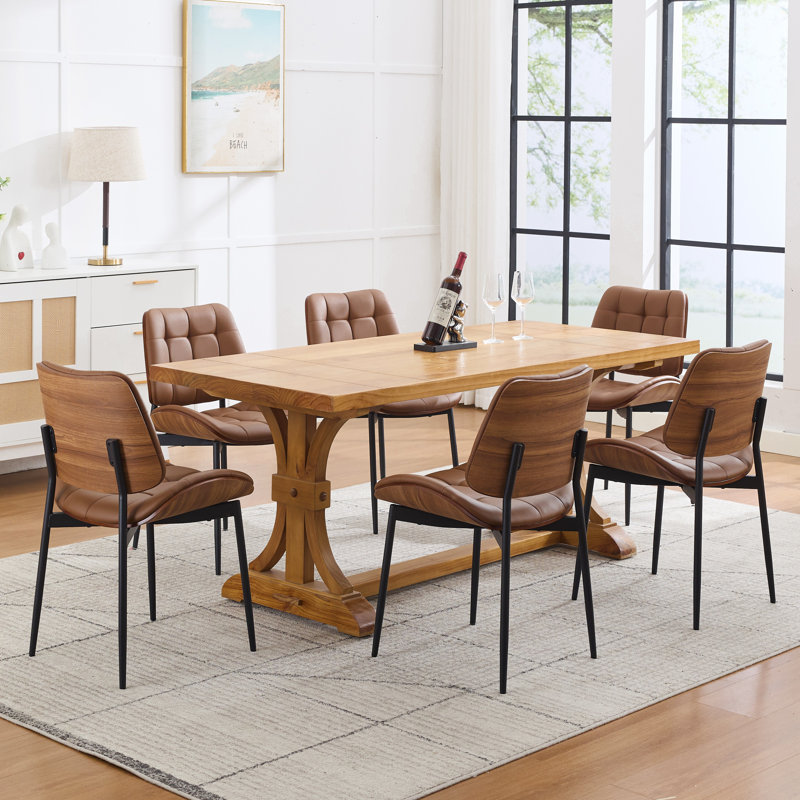 Chaise d'appoint rembourrée Modern, Brun, 6