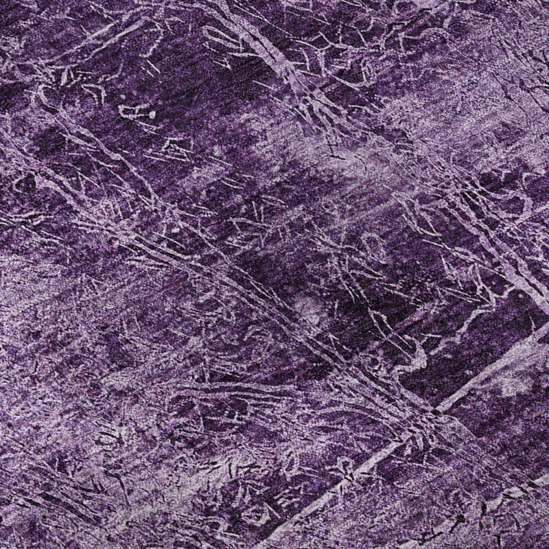 Cerrito AMF559 Machine Washable Premium Purple Rug, Rectangulaire 3 pi x 5 pi