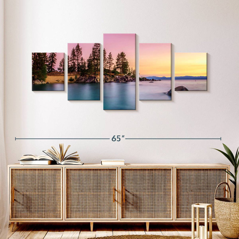 Coucher de soleil au lac Tahoe, H 24 po x l 55 po