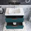 Meuble-lavabo autoportant 30 po à rayures moderne pré-assemblé avec lavabo en céramique