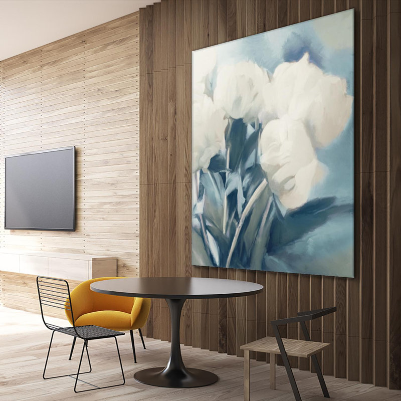 " White Roses I ", 54" H x 54" W x 1.5" D