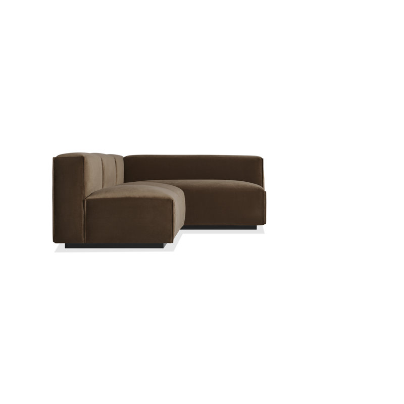 Cleon Modular Sectional, Left Hand Facing, Coffee Velvet Polyester Blend