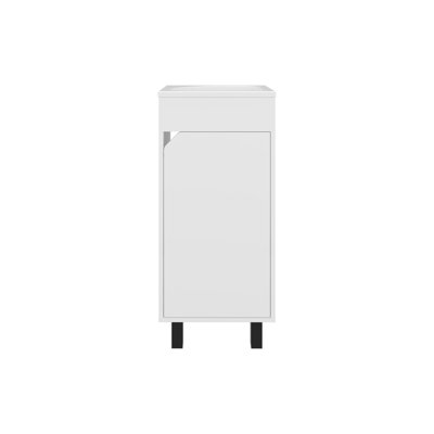 Bethel Wide One-Door Cabinet, Free Standing Vanity With And Two Shelves, Bathroom Storage