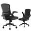 Mesh Office Chair with Flip-Up Armrests and Back Storage Pocket, Adjustable Swivel Computer Chair-1233493390