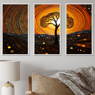 Arbre d'acacia africain dans le désert II - Art mural africain