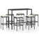 Ariyal Patio Bar Table and Stools with Cushions Poly Rattan