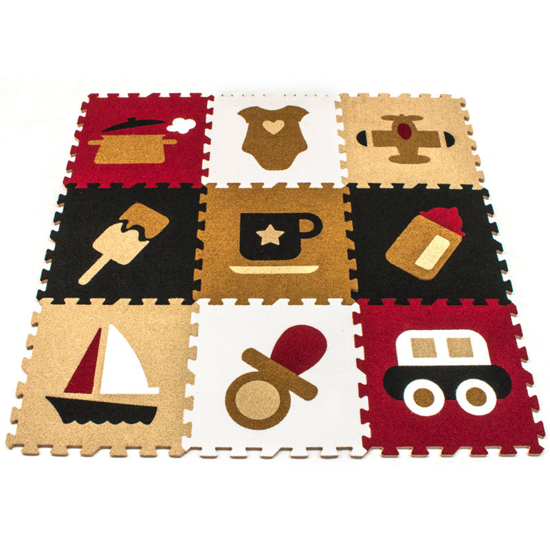 Sorbus Interlocking Kid's Puzzle Set 0.5" Thick Nap Mat, 9 Interlocking Tile Pieces