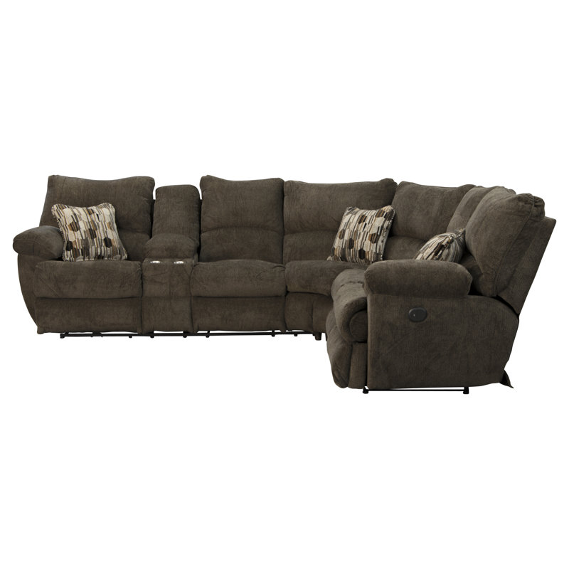 Elliott 2 - Piece Upholstered Reclining Sectional, Chocolate, Power