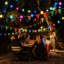 Décorations lumineuses solaires d'extérieur Cottone 256 po avec 8 modes, guirlande lumineuse DEL intégrée à 30 ampoules globe pour les fêtes de fin d'année-901509829