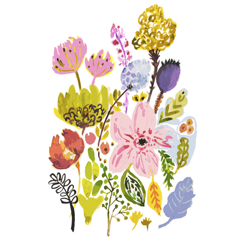 Modern Bouquet Stems I - Painting, Wrapped Canvas, 91cm H x 61cm W