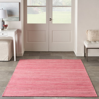 Tapis rose / rose en laine tissé à la main Anerinda