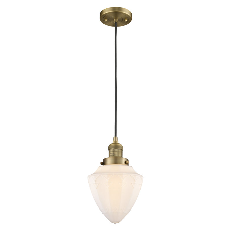 Franklin Restoration - Kymeshia - Mini-luminaire suspendu à cordon de 7 po - Ampoule non incluse - - Abat-jour, Blanc mat