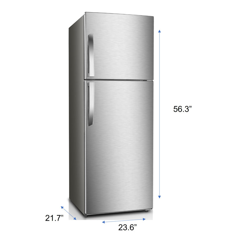 Premium Levella 24" 7 Cubic Feet Top Freezer Refrigerator, Silver