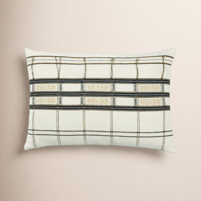 Taren Embroidered Cotton Lumbar Pillow Cover
