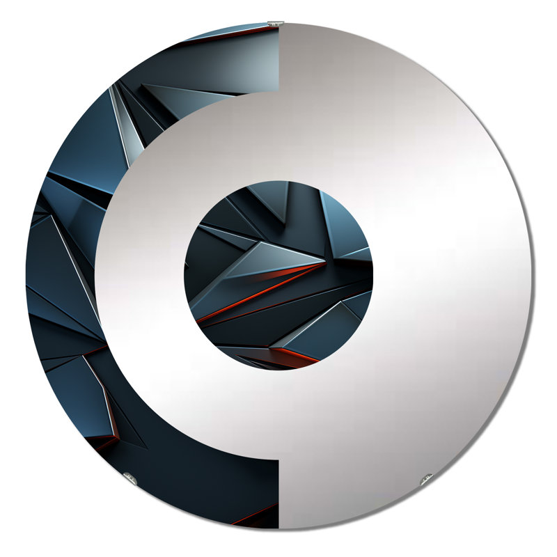 Gorlest - Miroir mural demi-cercle, 23,6 po x 23,6 po