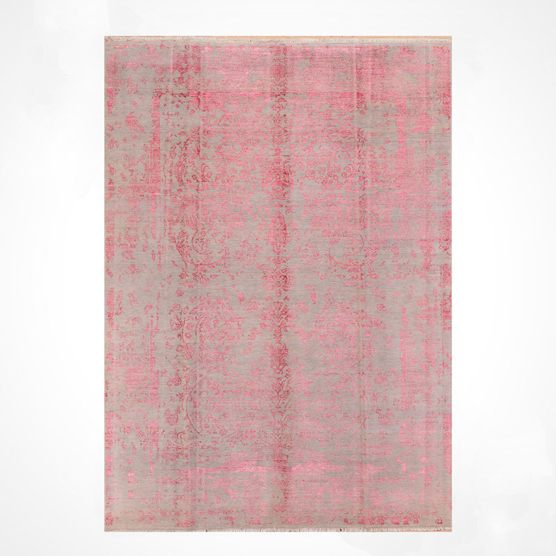 Tapis gris en laine noué à la main Original Original