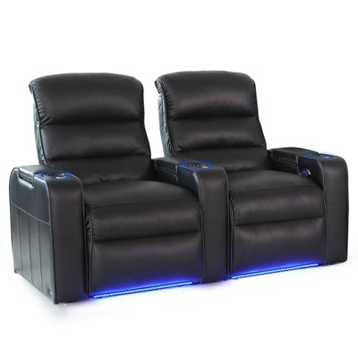 Magnum Upholstered Power Reclining Home Theater Seating with Cup Holder