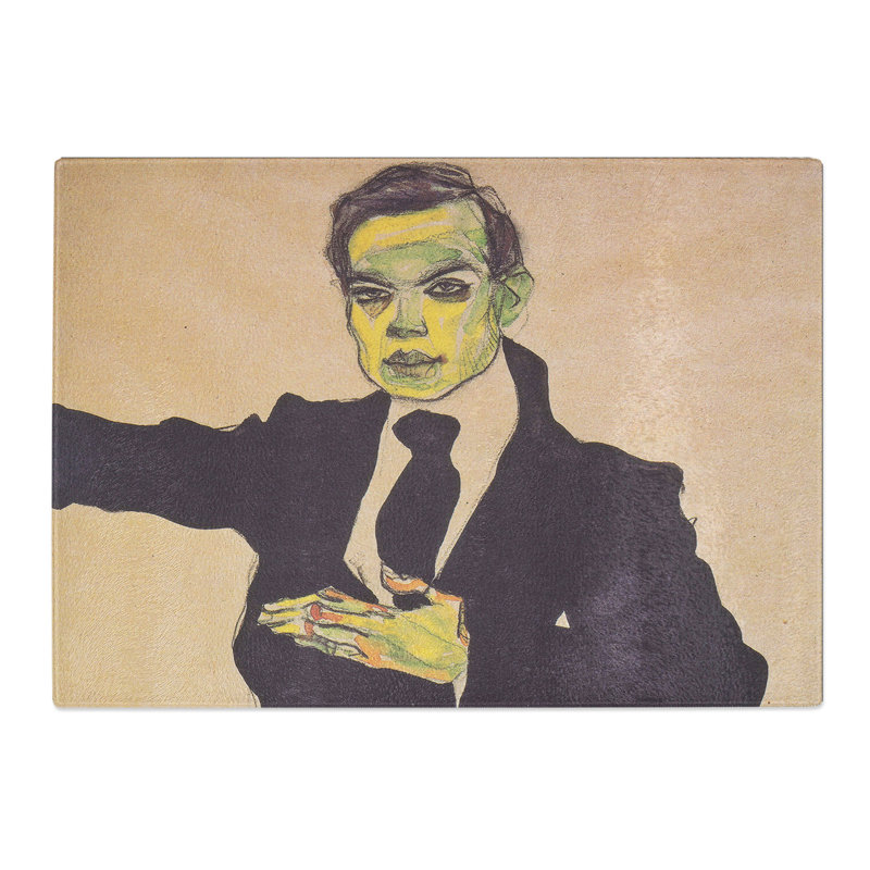 Maler Max by Egon Schiele Chopping Board, 0.4cm H x 20cm W x 28.5cm L