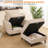 Rexulqo 42.5'' Oversized Accent Chair with Ottoman,All Seats Storage,Chenille Big Armchair,24.5'' Deep Seat,2 Throw Pillows,Reading Chair,Lounge Chair For Living Room,Bedroom ,Office,Cream-129028704