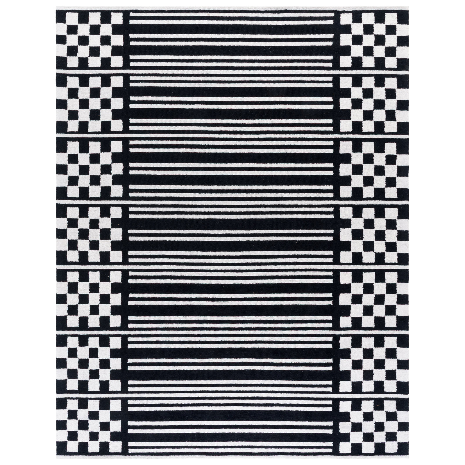 Hand-Tufted Geometric Wool Rug, Rectangle 8' x 10'