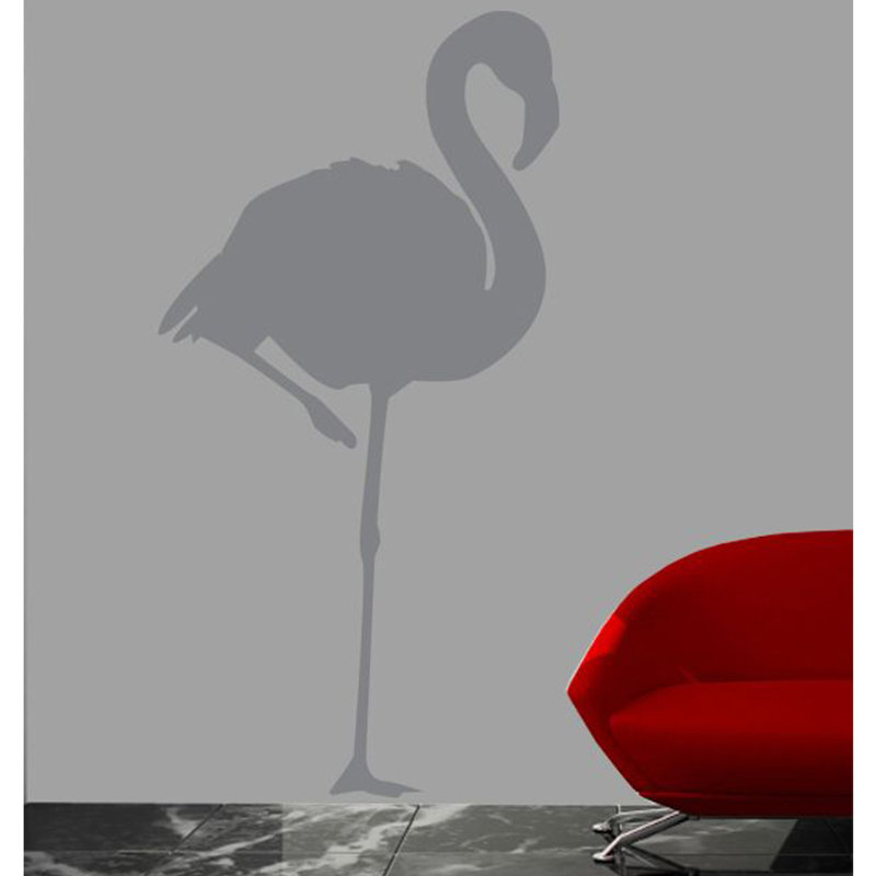 Adhésif décoratif flamant noir, H 84 po x l 42,5 po, Gris
