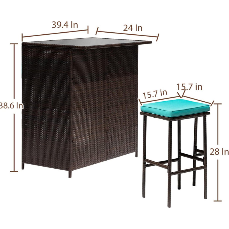 Ensemble de bar Marians, Bleu
