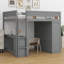 Lit mezzanine avec placards et bureau à 2 tiroirs avec armoire-414660438