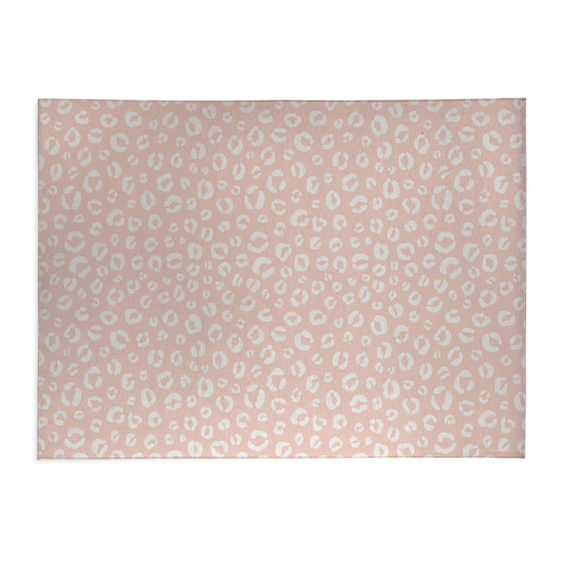 Leopard Play Kids Play Mat, Rectangle 5' x 7', Pink