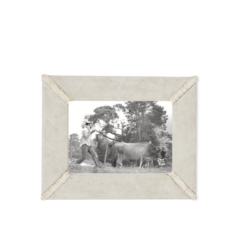 Leather Rectangle Picture Frame, Dove Gray, 5" x 7"