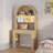 Writing Desk With Arch Hutch, Fluted Drawer & Storage Shelves, Modern Wood Computer Desk With Storage For Home Office, Bedroom, Small Space-564998571