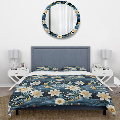 Ensemble de housse de couette beige et bleu sarcelle