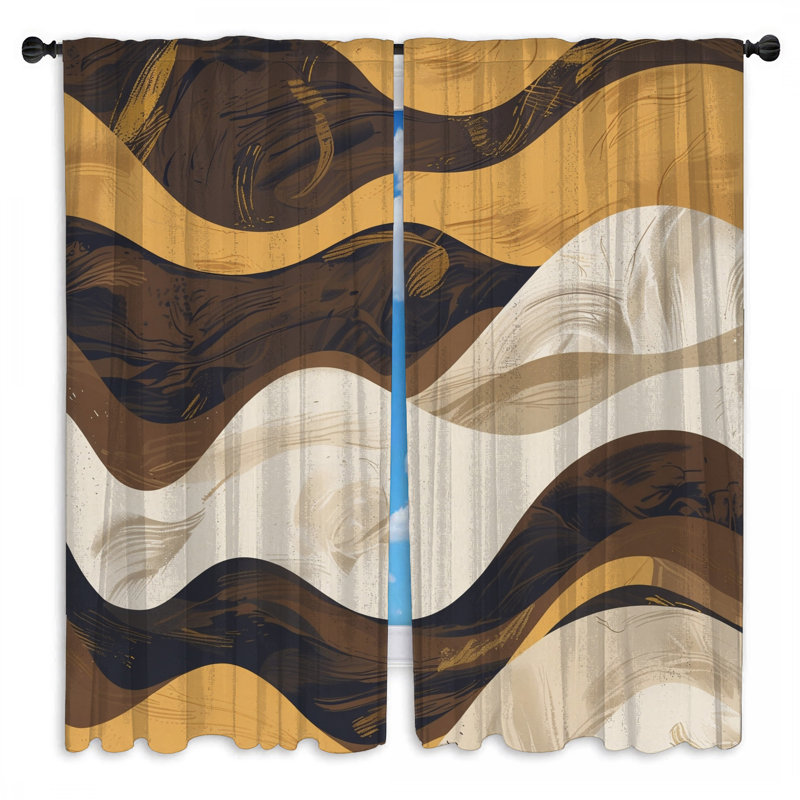 Rideaux de fenêtre Wavy Earthy, 56 po x 76 po - 2 panneaux, Sheer