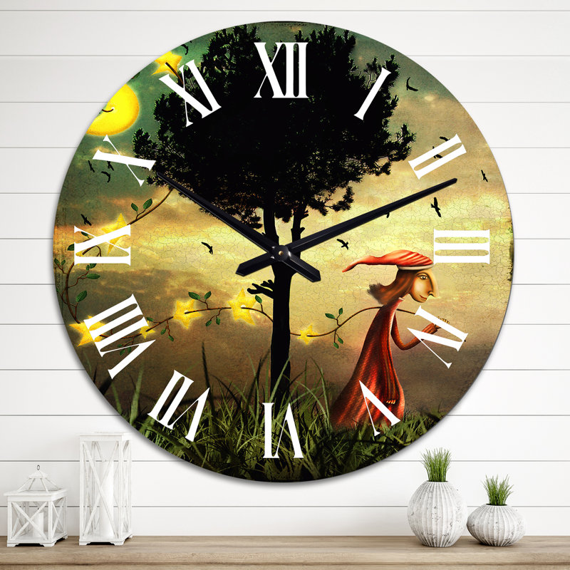 The Boy Collectioning Stars - Horloge murale fantaisie, Grand