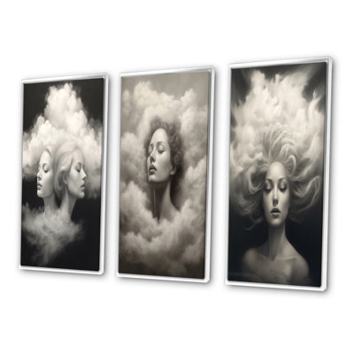 Tender Dreams In The White Clouds Sky - Fashion Woman, ensemble de 3 pièces d'art