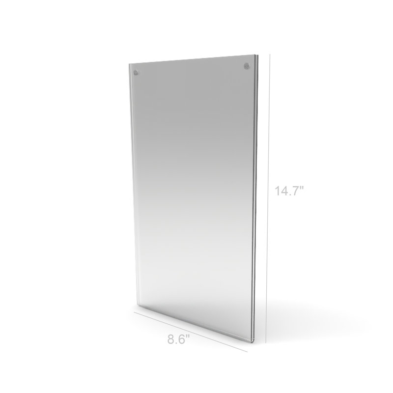 Clear Acrylic Wall Mounted Legal Size Literature Holder