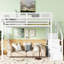 Lit mezzanine en métal blanc pour grand lit avec escalier, rangement et garde-robe, support de poids de 400 lb, 54,3 pouces de dessous pour chambre polyvalente pour adolescents-818509317-818509316