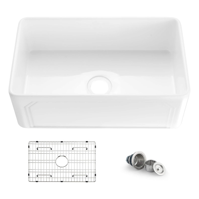 Pure 30" W Single Bowl Fireclay Farmhouse Kitchen Sink