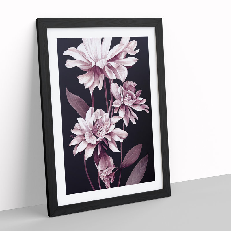 The Awesome Flowers - Single Picture Frame Print, Black Framed, 64cm H x 46cm W x 2cm D