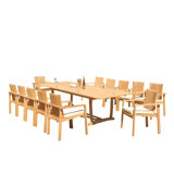 Round 4 - Person 72" Long Teak Dining Set
