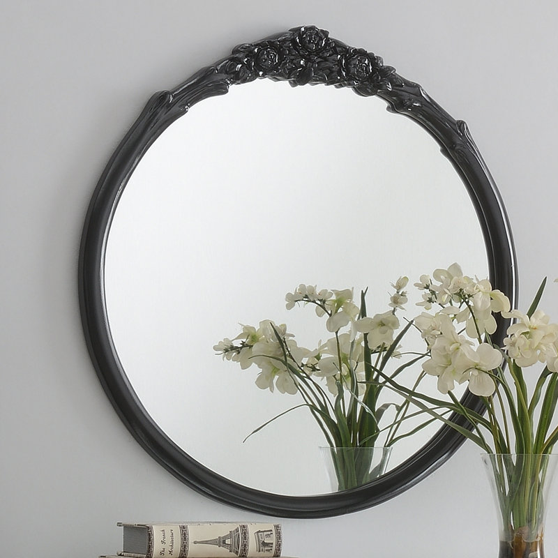 Miroir mural Aruther, Noir lustré