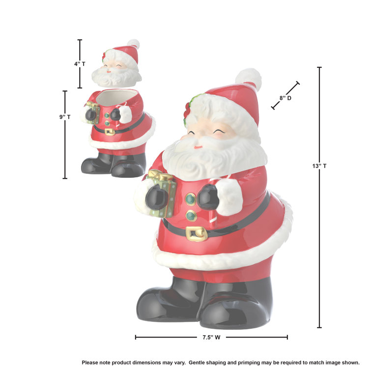 DYXMY Christmas Tree Collection Santa in Sleigh Cookie Jar, 13.25 Inch Christmas  Cookie Jars made of Fine Dolomite, Candy Jars for Kitchen Counter with Lid, Christmas Cookie Containers