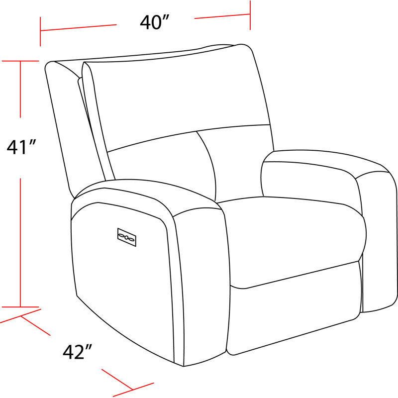 Fauteuil inclinable électrique 39 po avec port USB Aviezri, Brun Kahlua